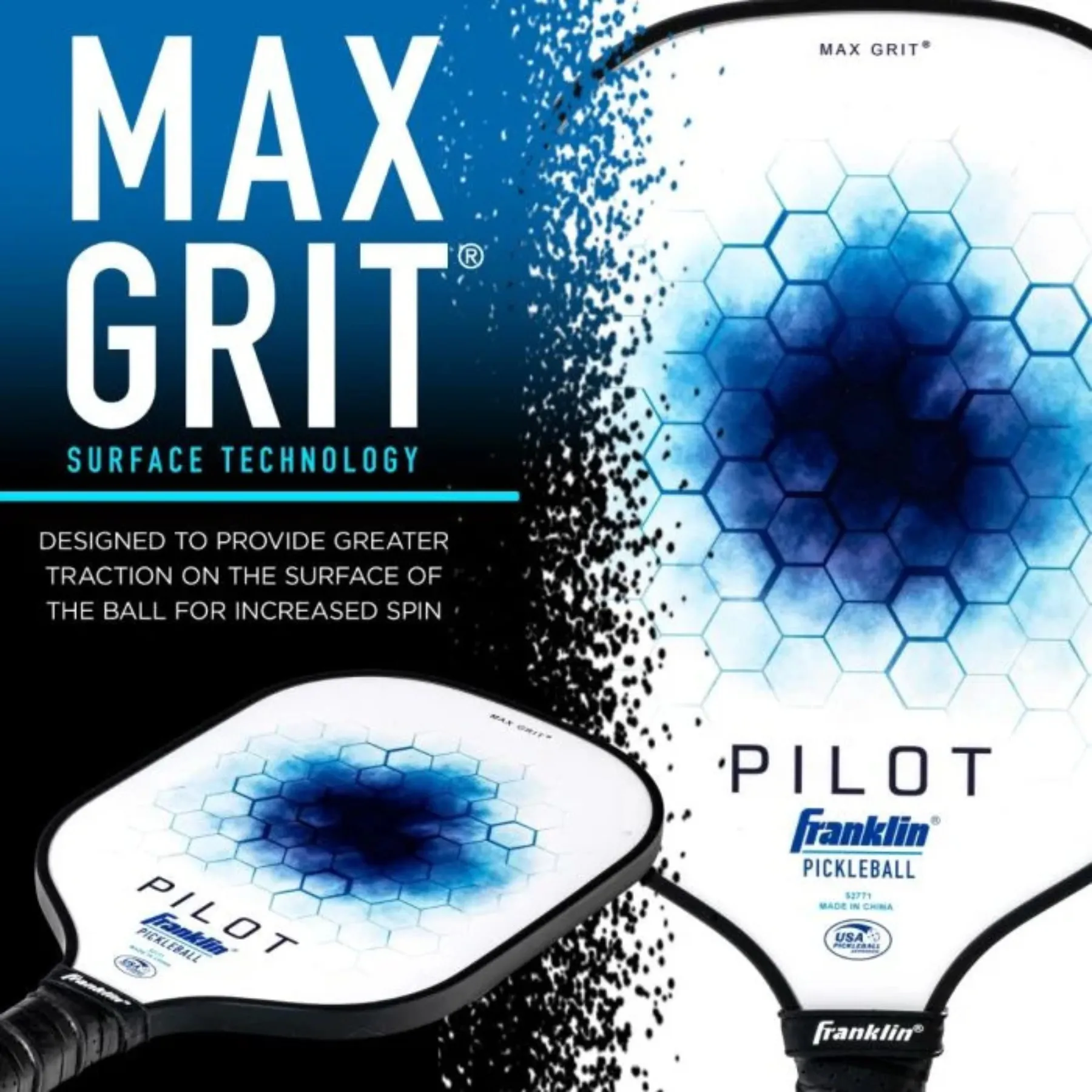 Franklin Pilot Series Fibreglass Pickleball Paddle with Maxgrit