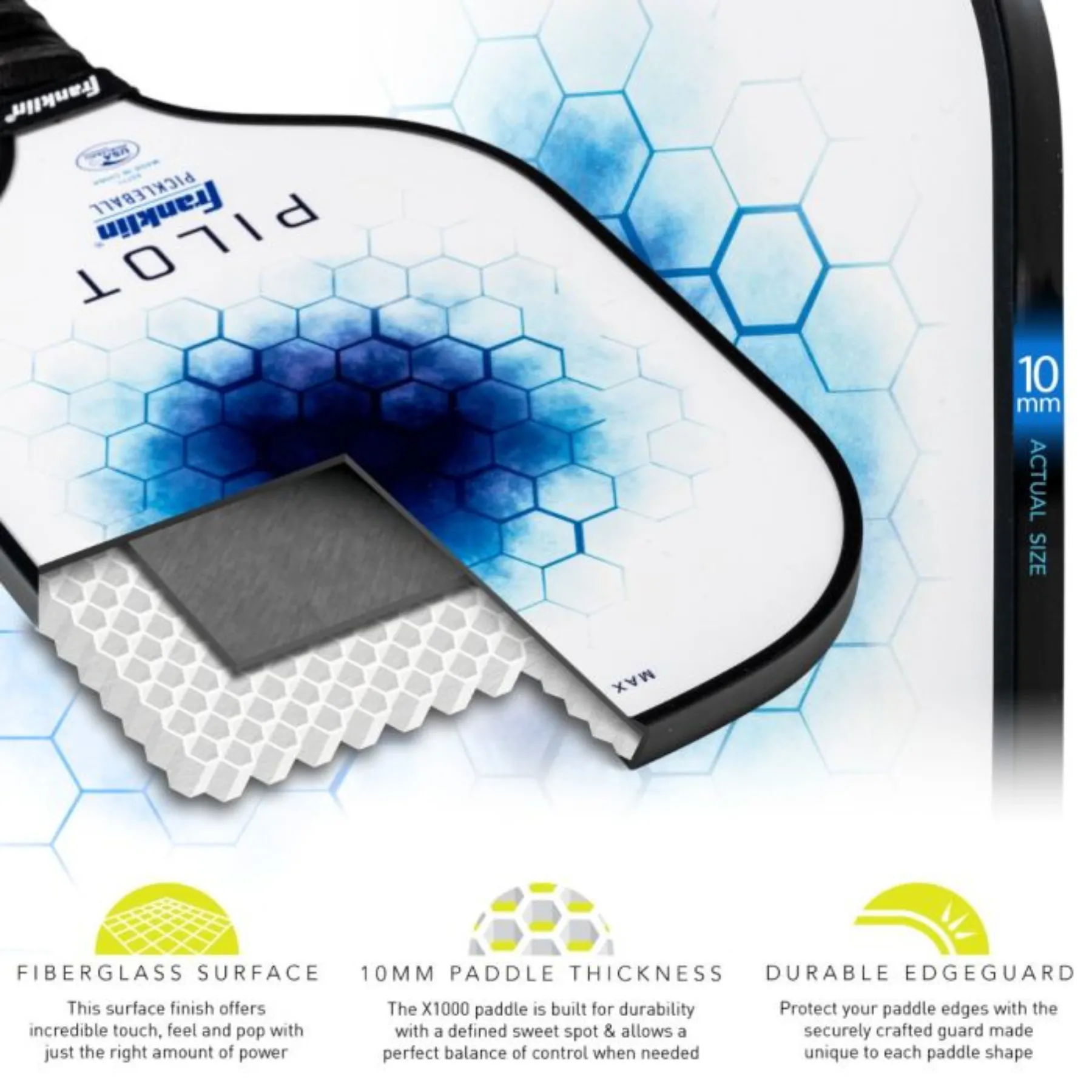 Franklin Pilot Series Fibreglass Pickleball Paddle with Maxgrit