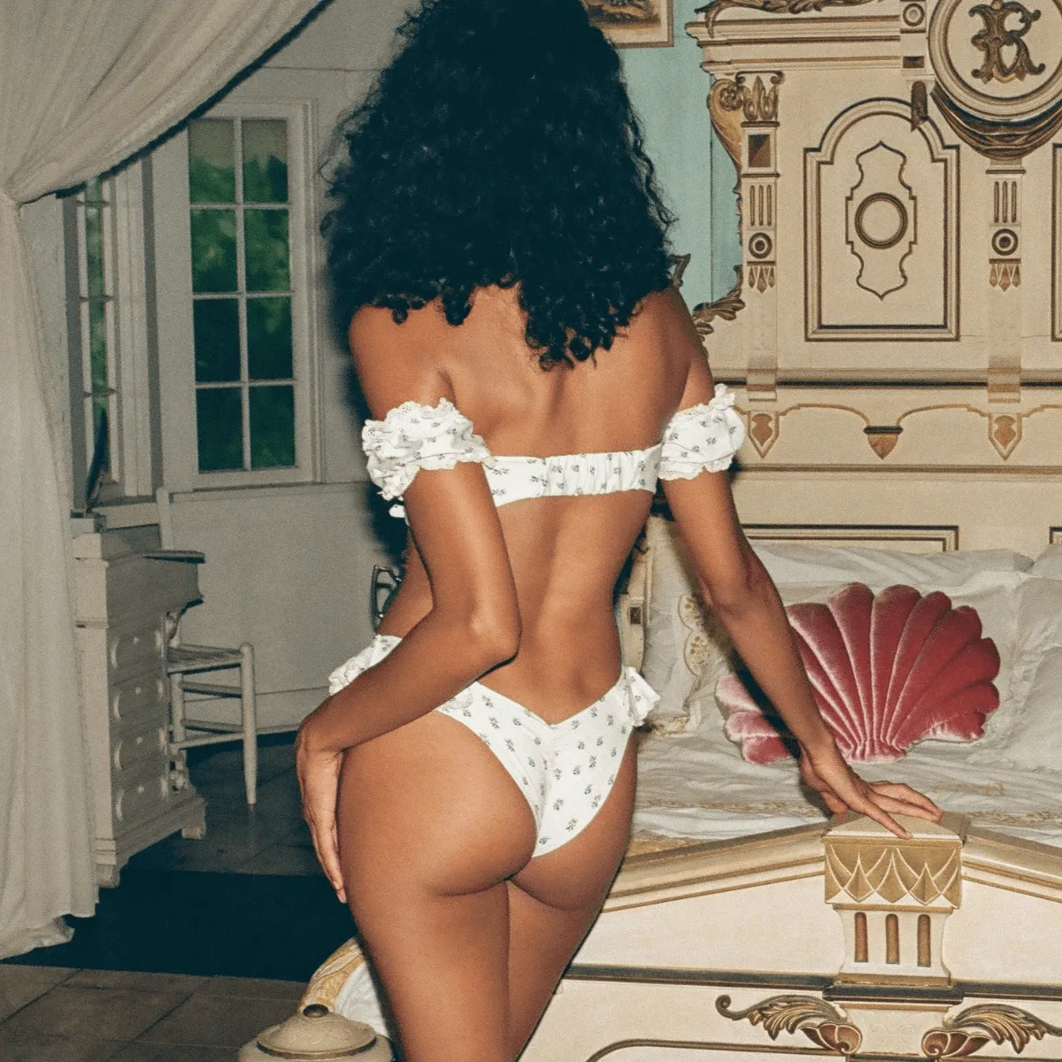 Fruity Floral Ruffle Uno Bikini Bottom