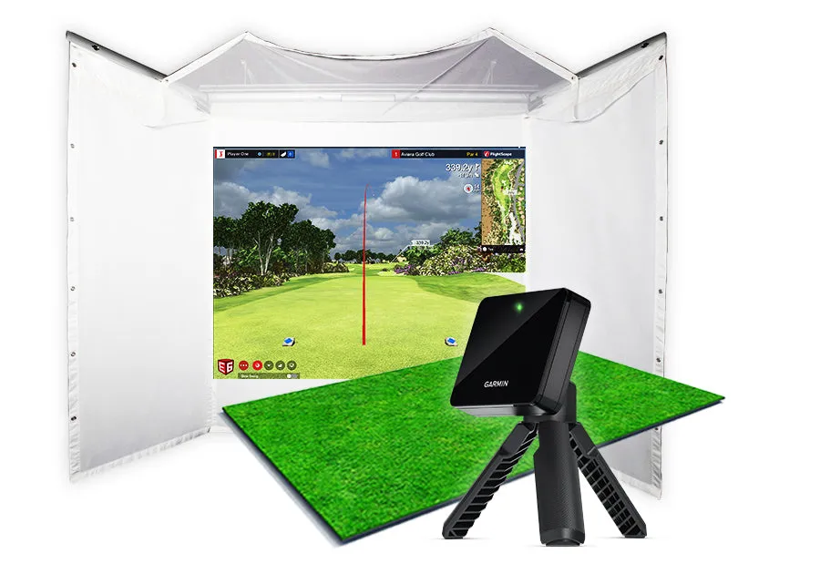 Garmin Approach R10 Retractable Screen Golf Simulator Package