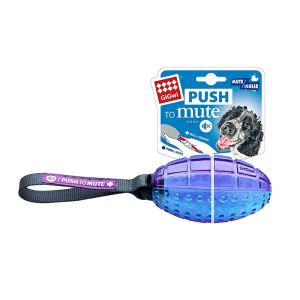 GiGwi Rugby Ball Push To Mute Dog Toy, Transparent, Purple/Blue