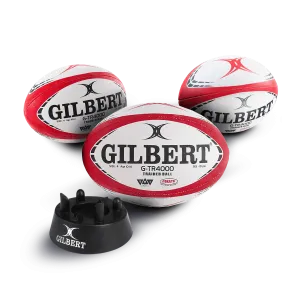 Gilbert G-TR4000 Red Training Ball Set: 3 Size 5 Balls   Kicking Tee