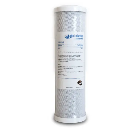 Global Water Solutions 20" Jumbo CTO Carbon Block 5 Micron White End Caps CB2005-JWE