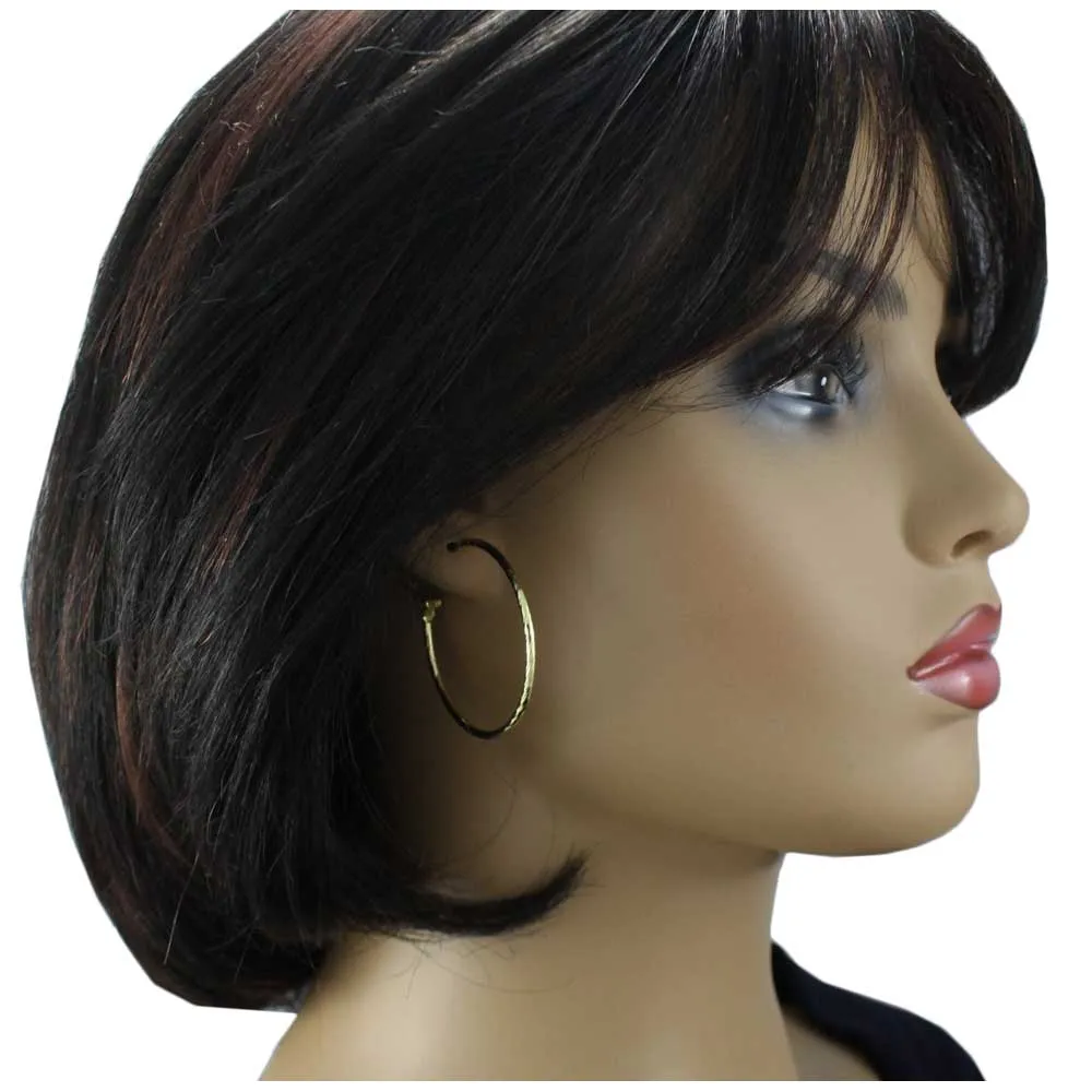 Gold Medium 1.50" Hoop Lightweight Pierced Earring - MEC210G