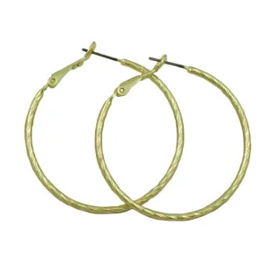 Gold Medium 1.50" Hoop Lightweight Pierced Earring - MEC210G
