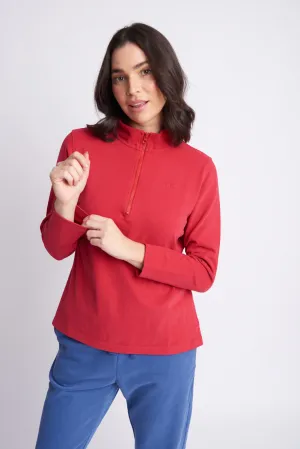 Goondiwindi Cotton Zip Rugby in Ruby Red 3277GC