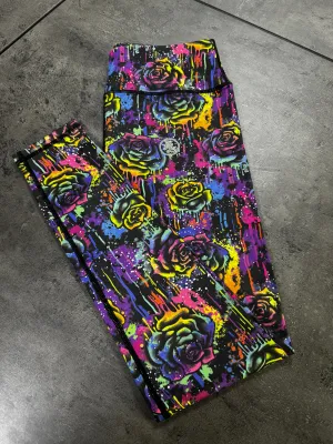 Graffiti Rose Standard  ACTIVE Leggings
