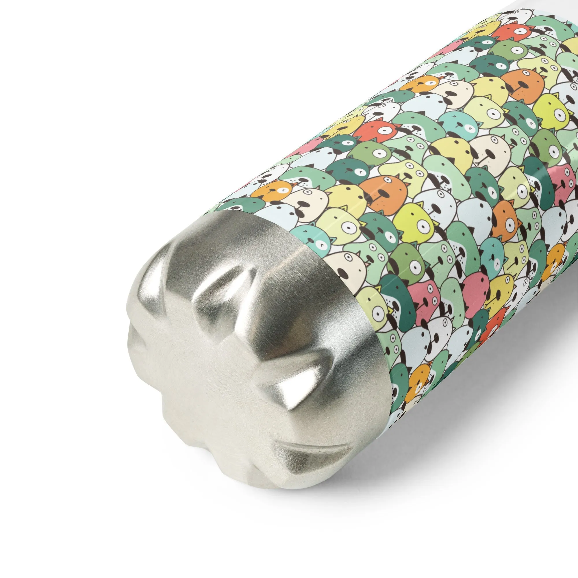 Green Cartoon Dogs Water Bottle
