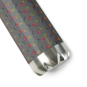 Grey Paw Prints Water Bottle