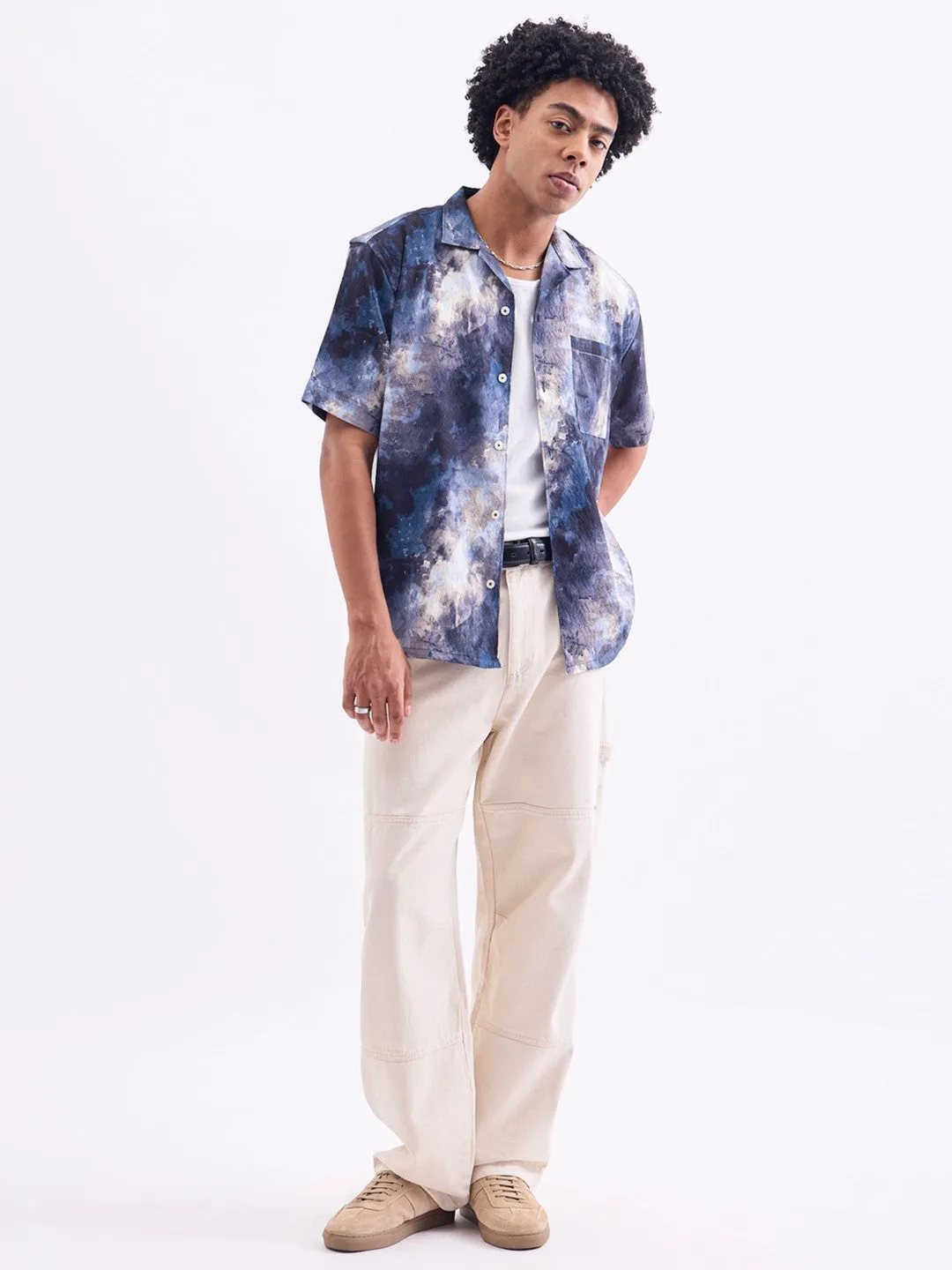 Grey Printed Resort Shirt