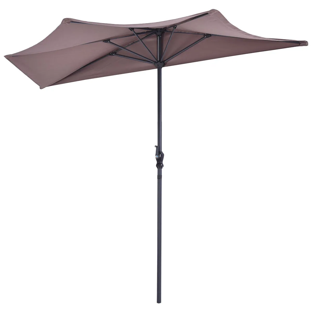 Half Round Patio Umbrella Bistro Wall Balcony Door Window Sun Shade Tan Size 9 feet! Perfect for Patios or smaller Outdoor Spaces! Retails $249 W/Tax!