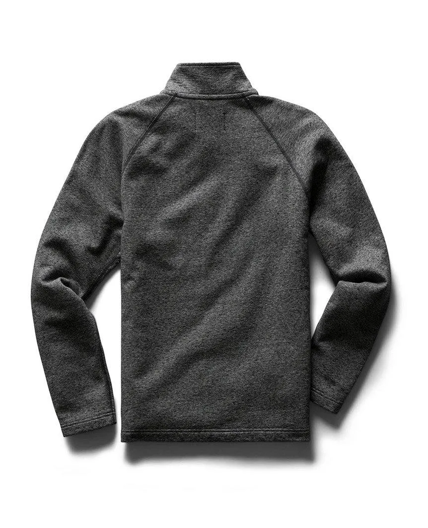 Half Zip Pullover Midweight Terry Marled Black