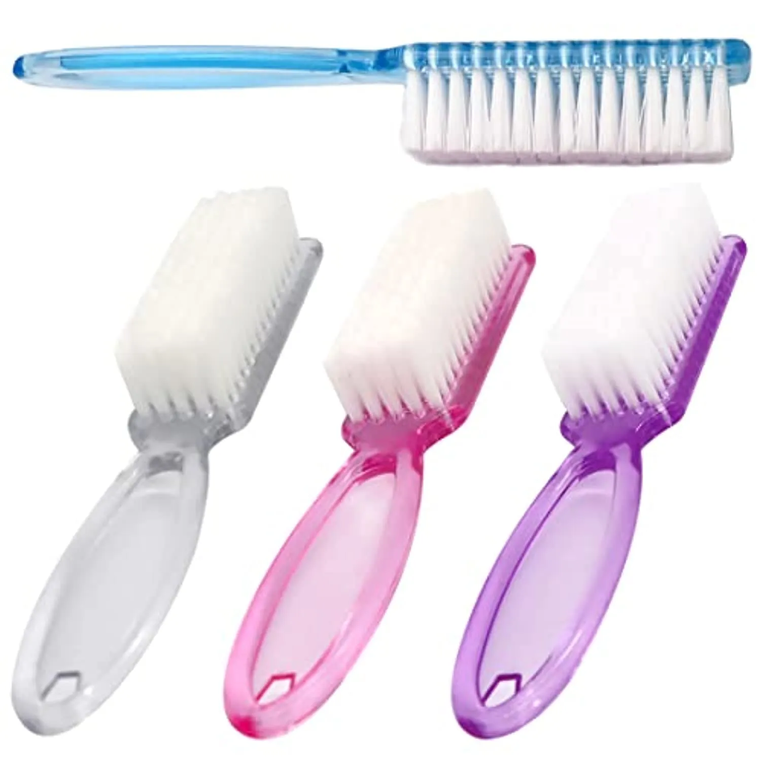 Handle Grip Nail Brush Cleaner Fingernail Scrub Brush Hand Cleaning Brushes Soft Stiff Bristles Scrubber Manicure Tools Kit for Nails and Toes,4 Pcs