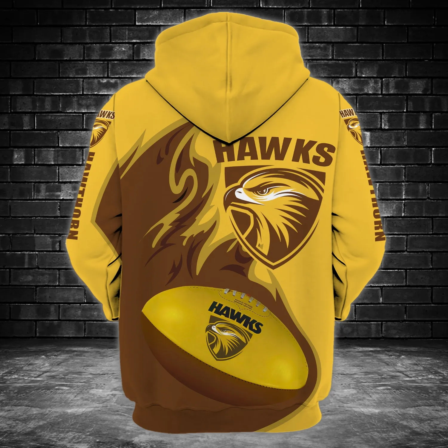 Hawthorn Hawks 1 - Personalized Name 3D Hoodie - Loop - Nt168 - Ct186
