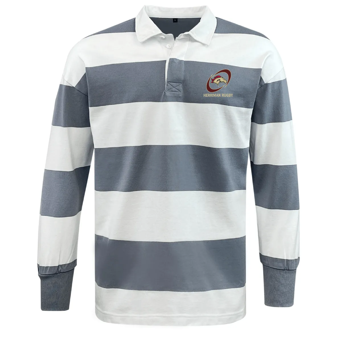Herriman High School Rugby Classic Long Sleeve Hooped Rugby Jersey