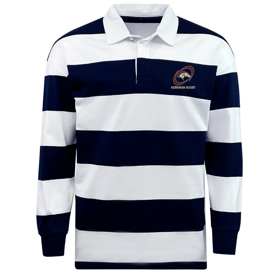 Herriman High School Rugby Classic Long Sleeve Hooped Rugby Jersey