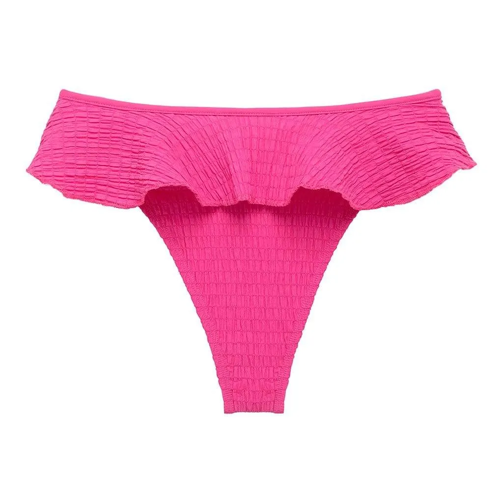 Hibiscus Scrunch Tamarindo Ruffle Bikini Bottom