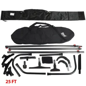 High Reach Vacuum Attachment Kit with 3 Carbon Fiber Poles & Carry Bag
