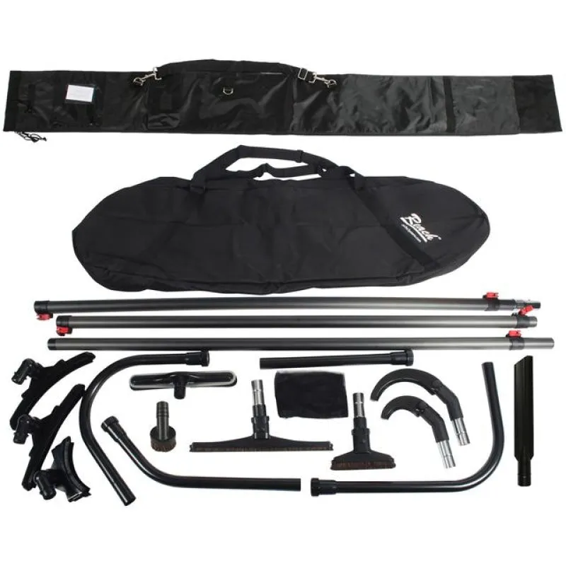 High Reach Vacuum Attachment Kit with 3 Carbon Fiber Poles & Carry Bag