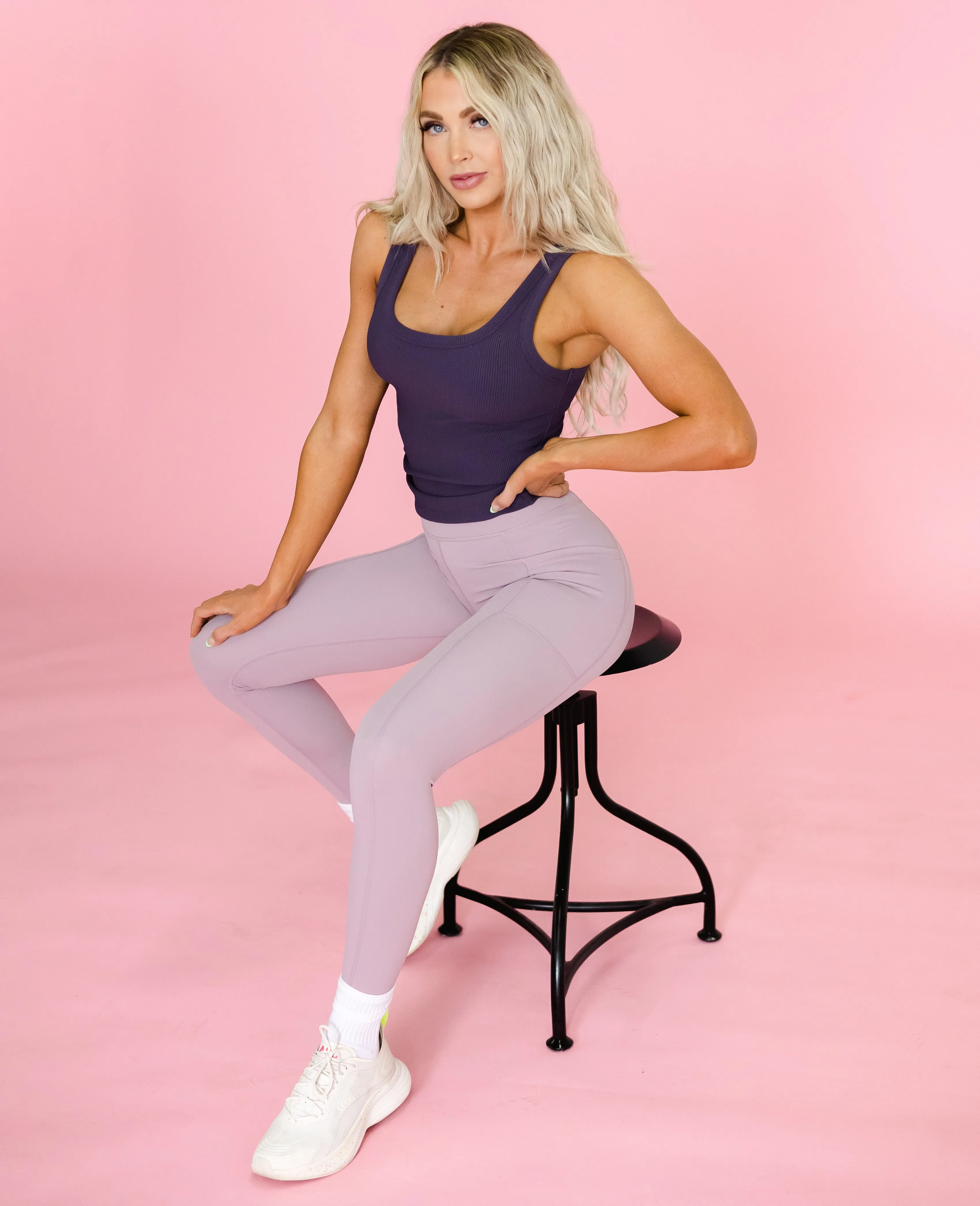 High Rise Pocket Legging - Lilac