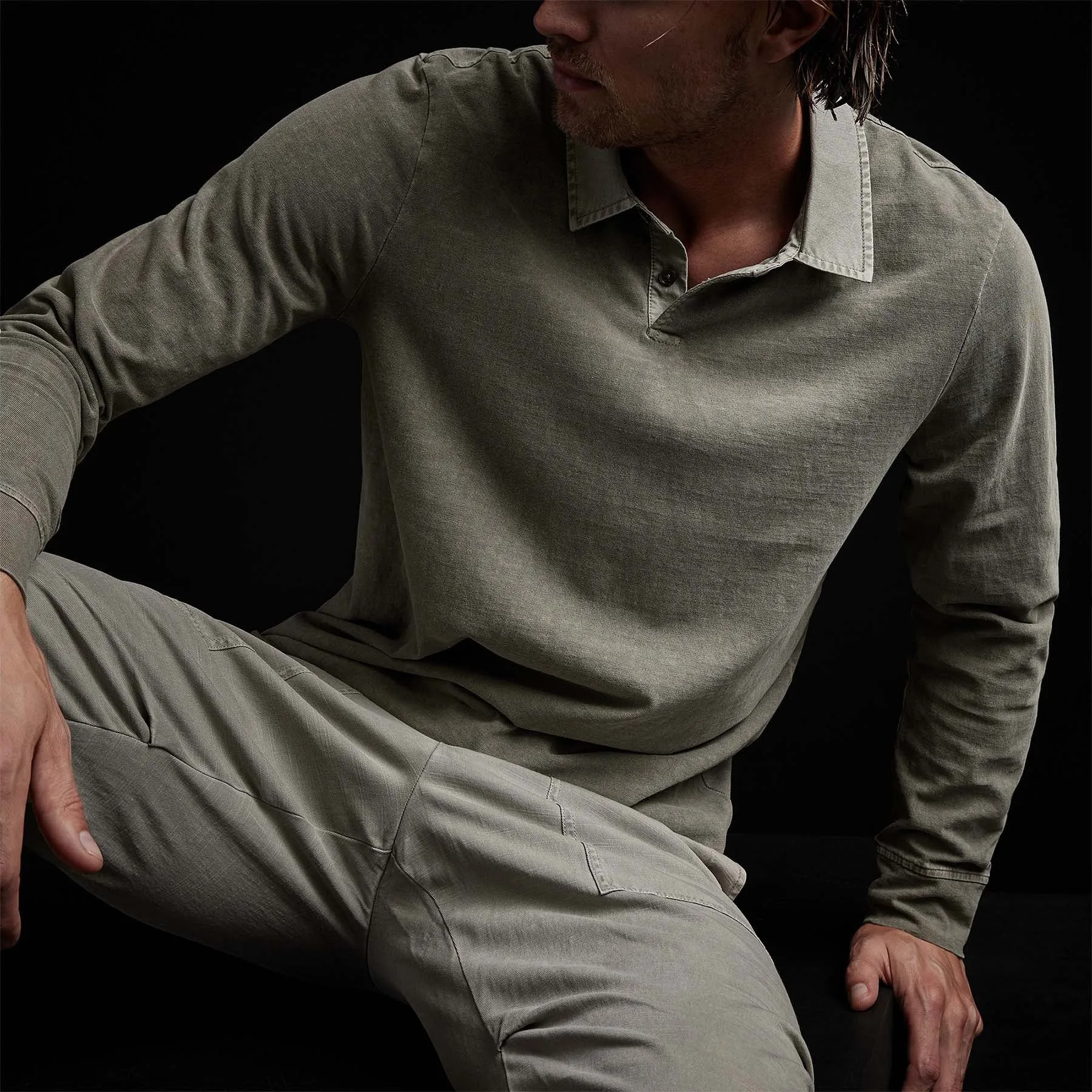 High Twist Jersey Rugby Polo - Concrete Pigment