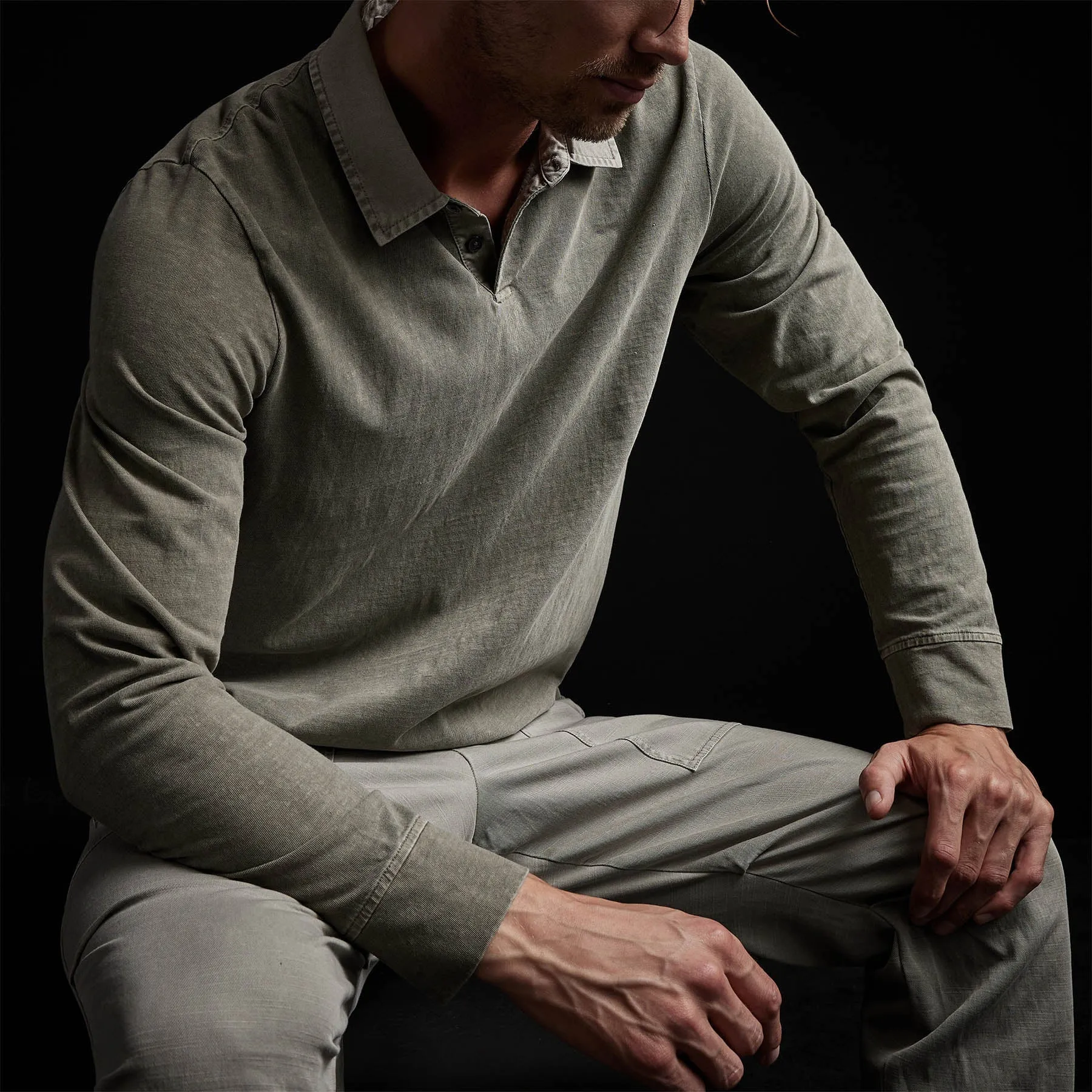 High Twist Jersey Rugby Polo - Concrete Pigment