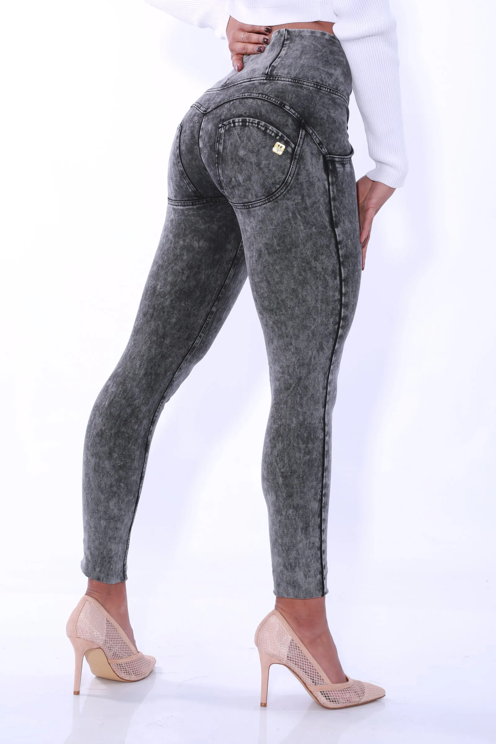 High waist Butt lifting Shaping jeans/Jeggings - Black Stone