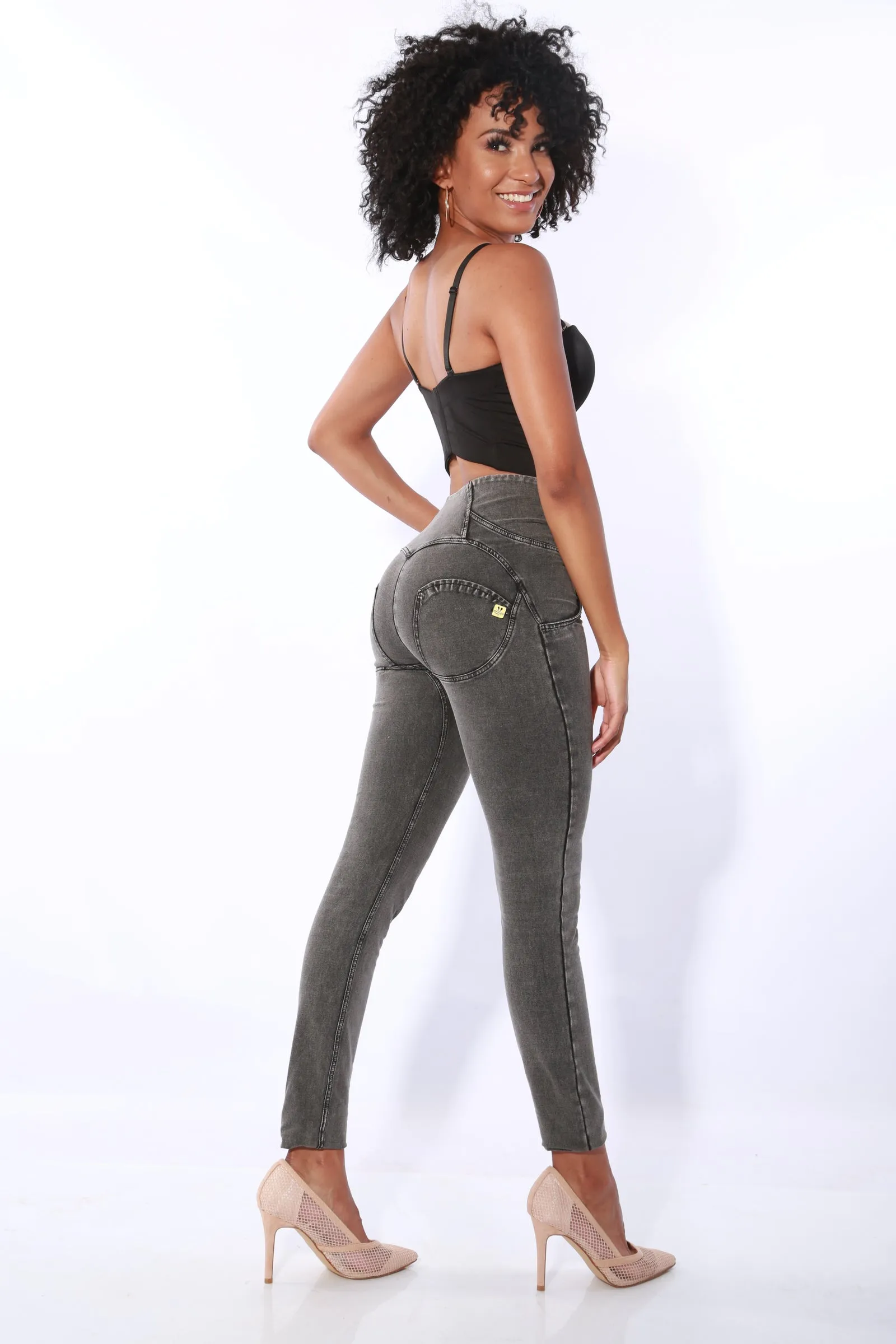 High waist Butt lifting Shaping jeans/Jeggings - Black Stone