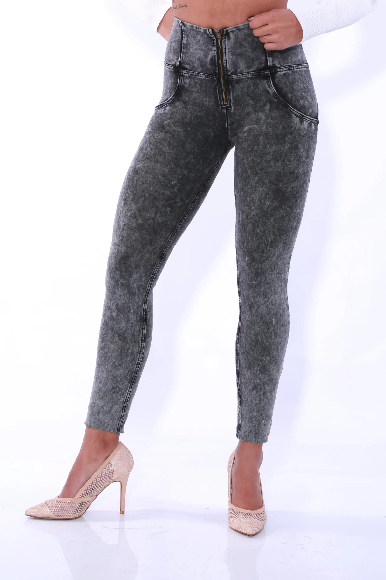High waist Butt lifting Shaping jeans/Jeggings - Black Stone