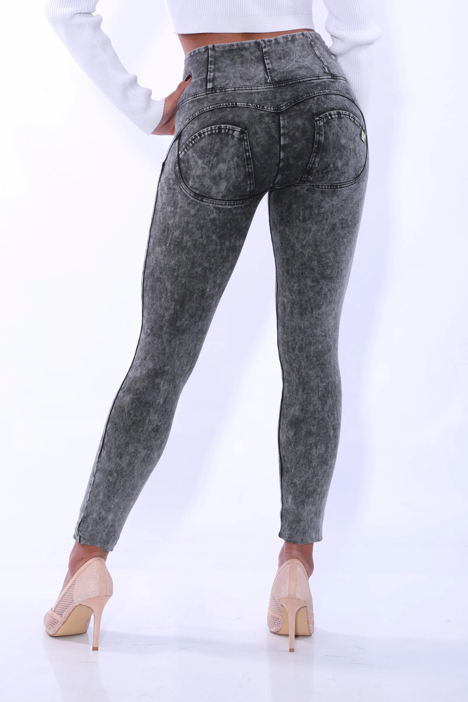 High waist Butt lifting Shaping jeans/Jeggings - Black Stone
