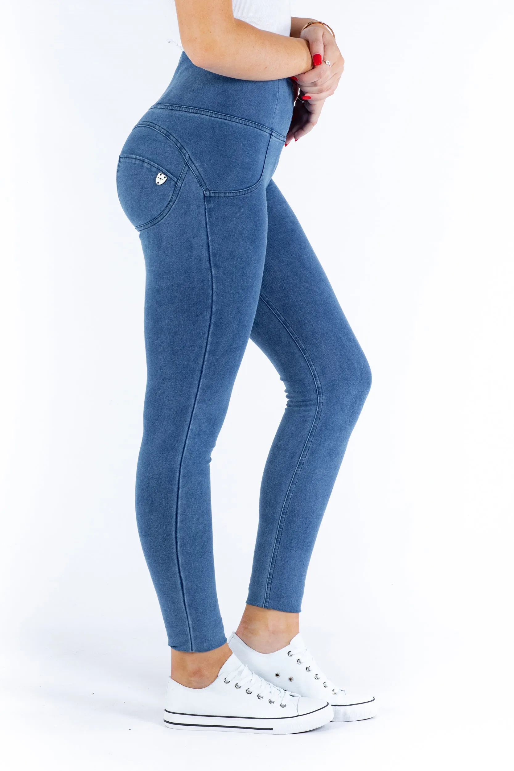 High waist Butt lifting Shaping jeans/Jeggings - Light blue