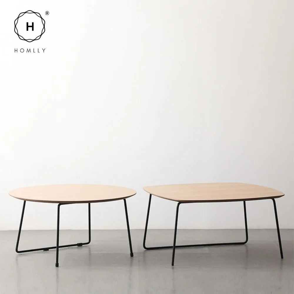 Homlly Muiio Mid-Century Modern Living Room Coffee TV Open Shelve Table