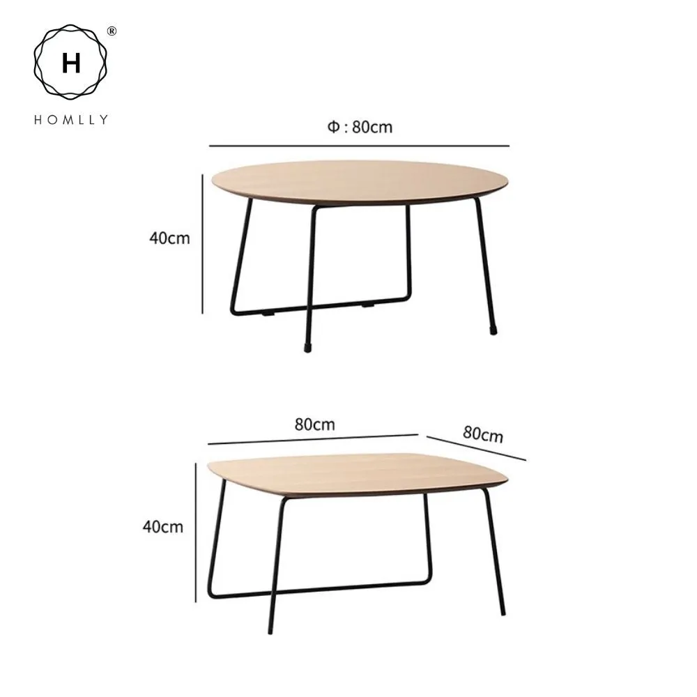 Homlly Muiio Mid-Century Modern Living Room Coffee TV Open Shelve Table