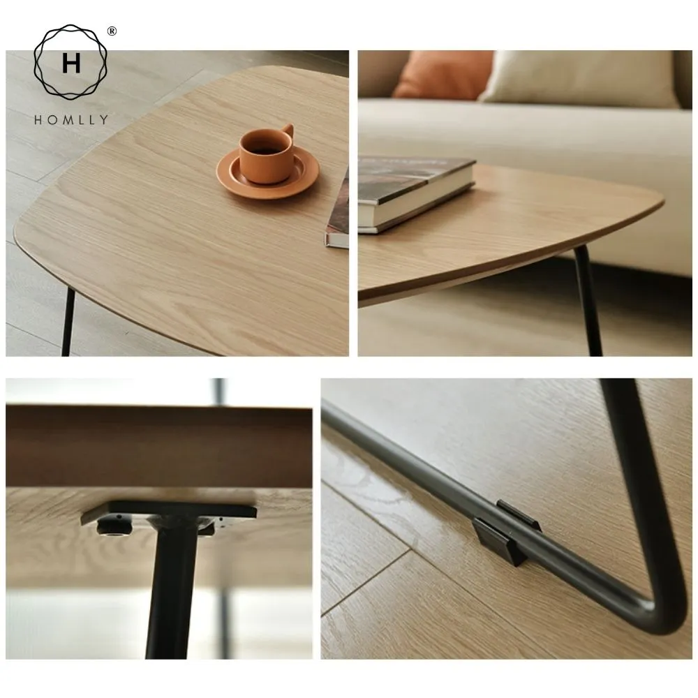 Homlly Muiio Mid-Century Modern Living Room Coffee TV Open Shelve Table