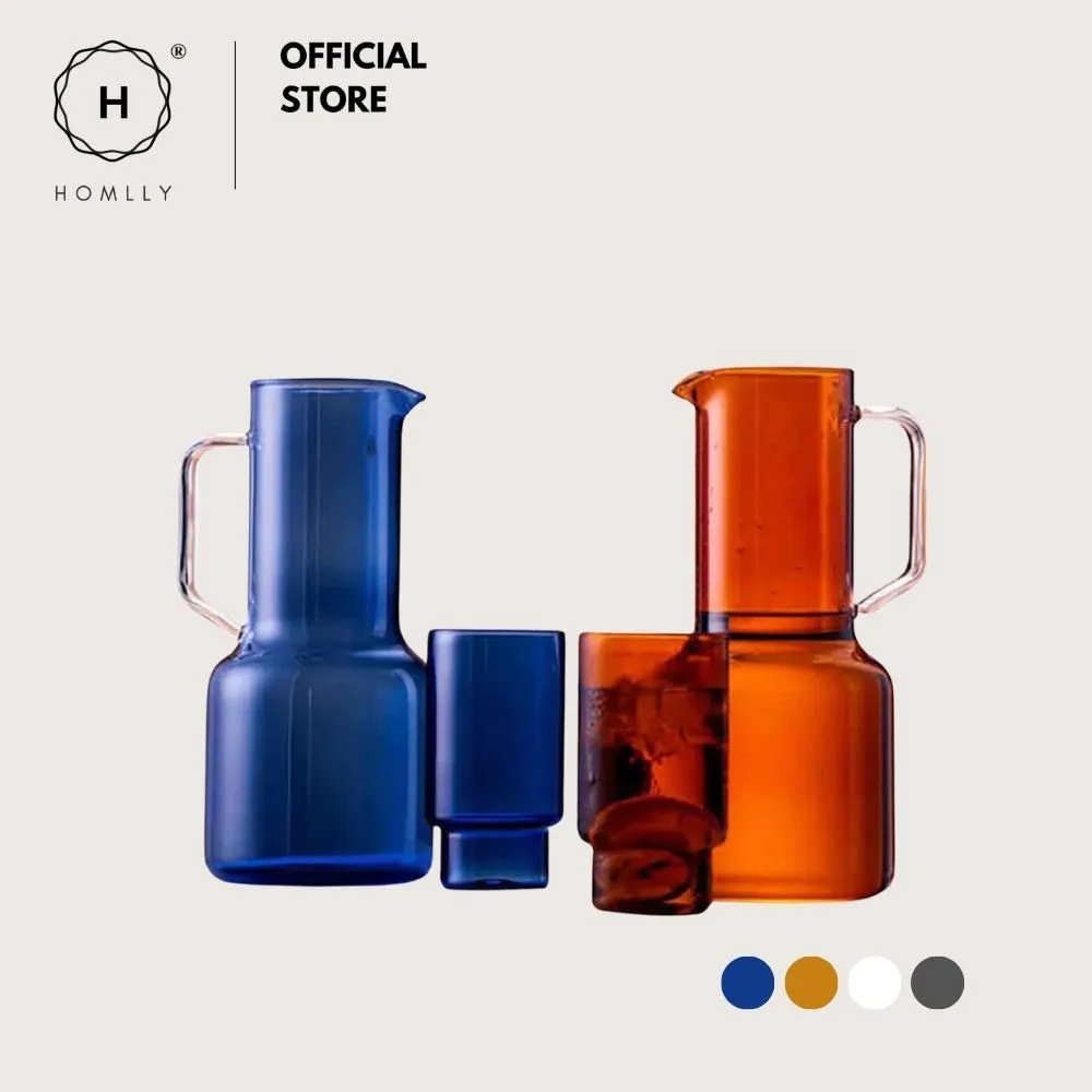 Homlly Qutto Boro Water & Juice Carafe Jug & Cups