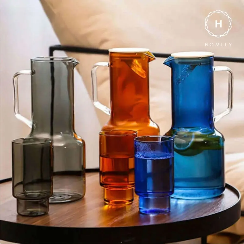 Homlly Qutto Boro Water & Juice Carafe Jug & Cups