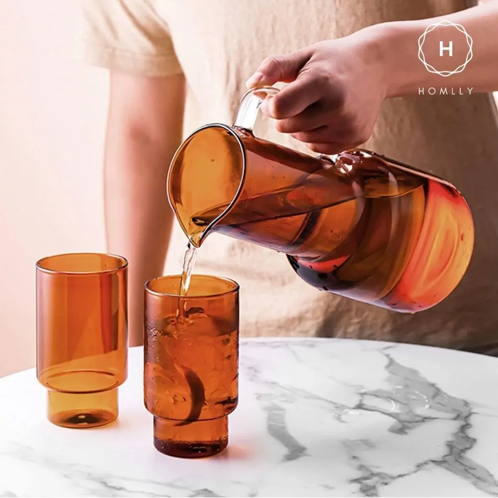 Homlly Qutto Boro Water & Juice Carafe Jug & Cups