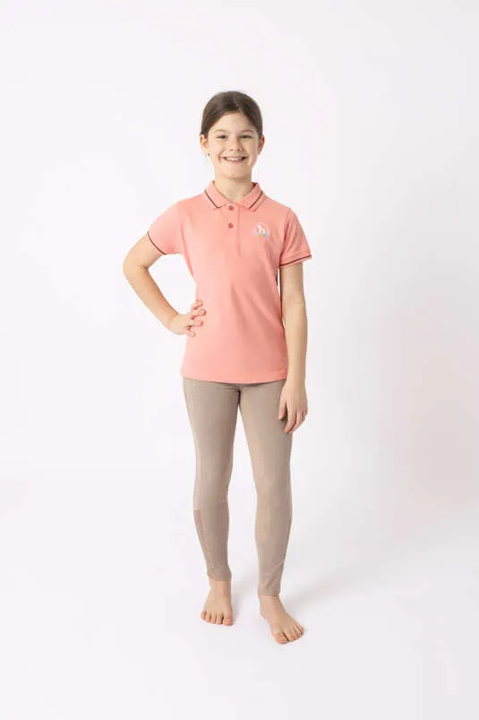 Horze Sohra JR Polo Shirt Peaches N Cream