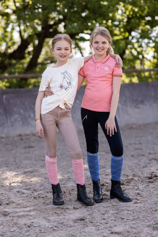 Horze Sohra JR Polo Shirt Peaches N Cream