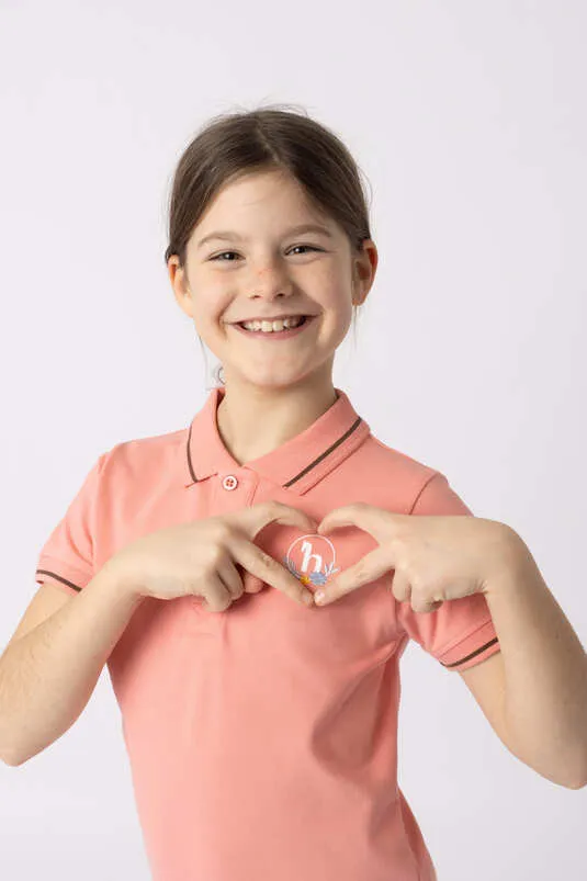 Horze Sohra JR Polo Shirt Peaches N Cream