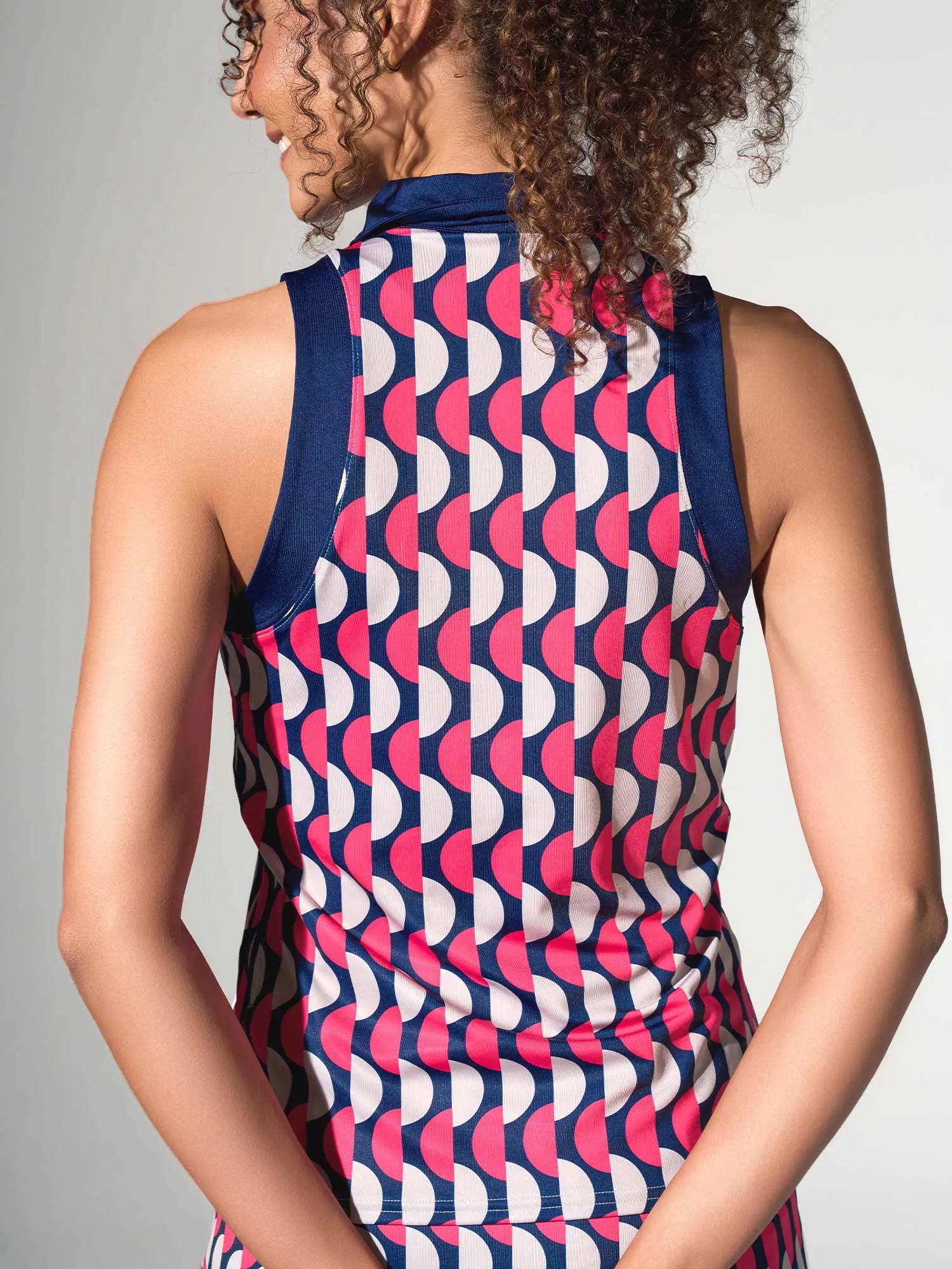 InPhorm Ava Geometric Sleeveless Golf Top Womens