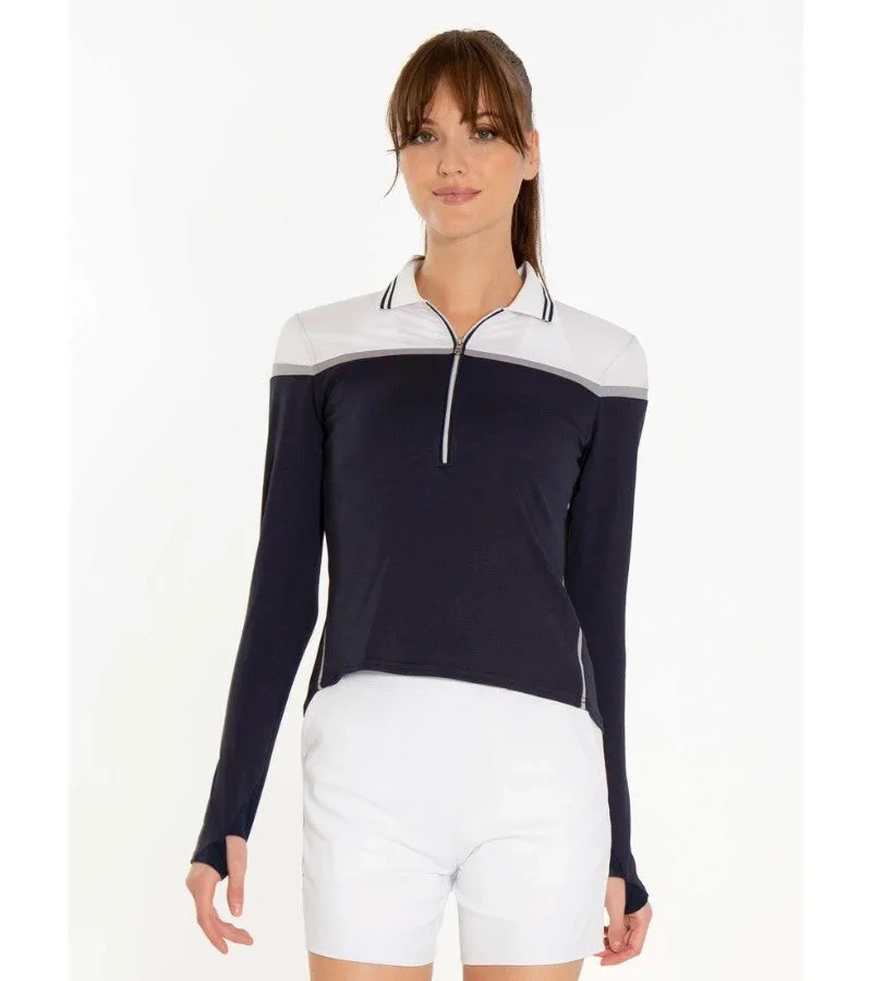 Inphorm Women's Long Sleeve Polo Midnight