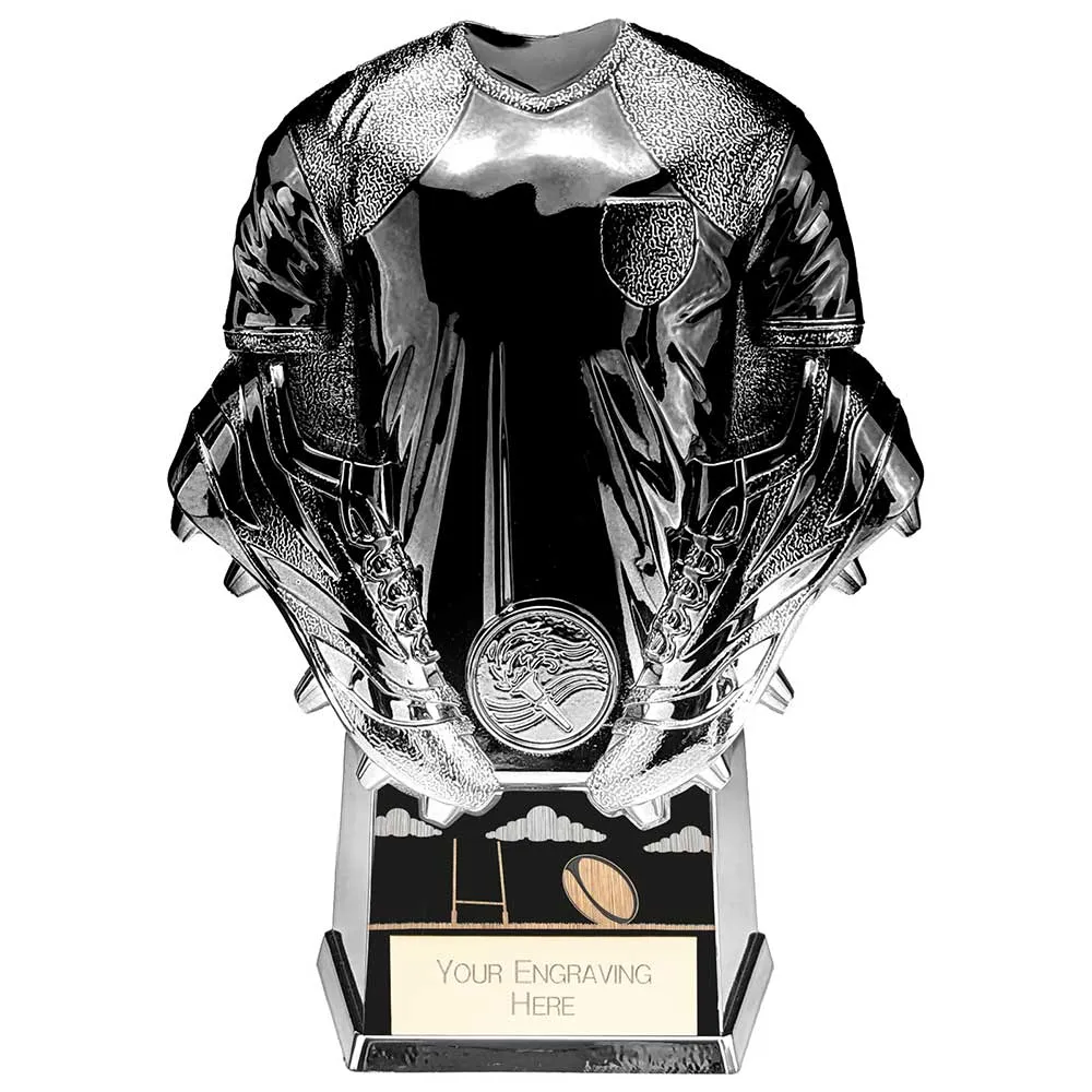 Invincible Heavyweight Rugby Shirt Award - Carbon Black and Platinum