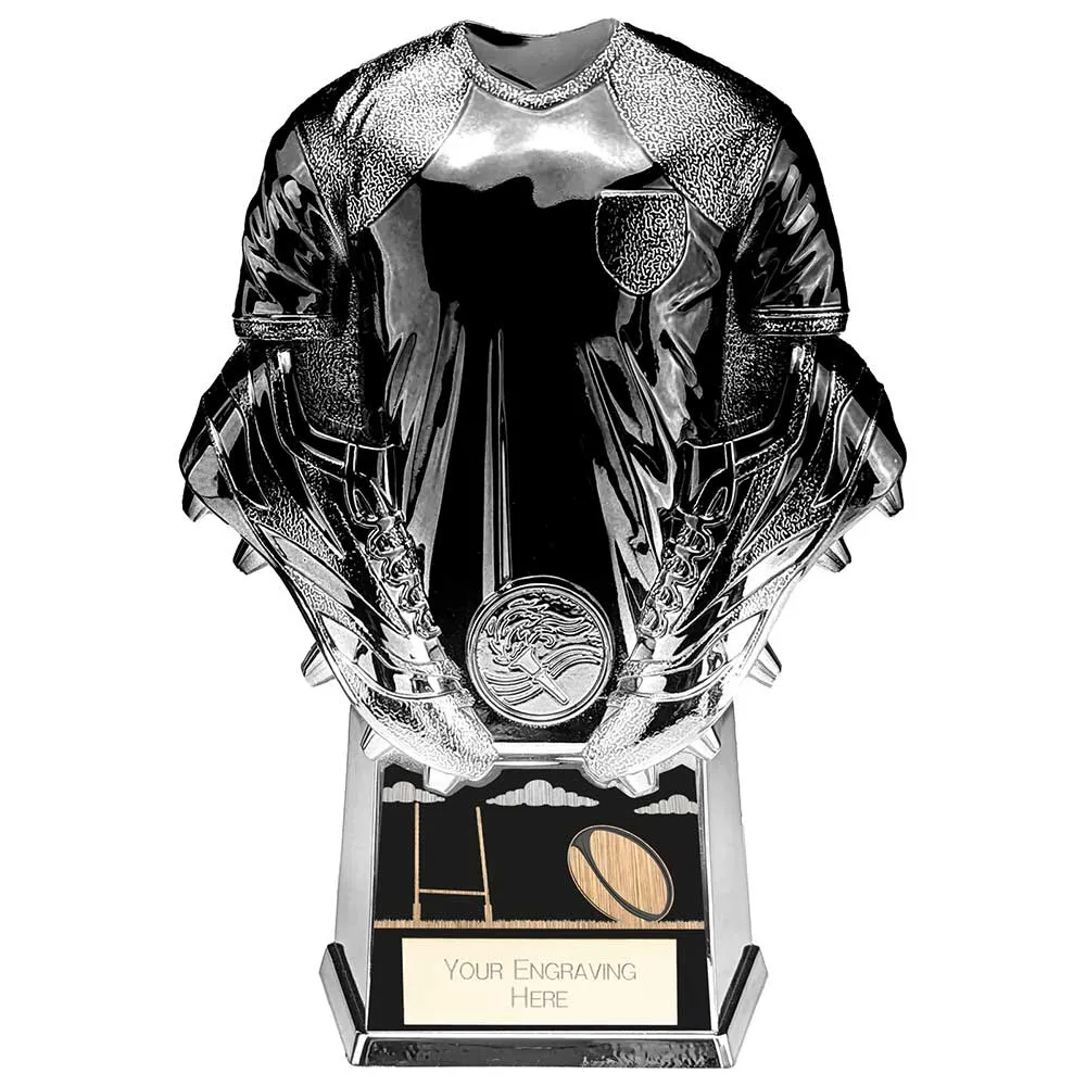 Invincible Heavyweight Rugby Shirt Award - Carbon Black and Platinum