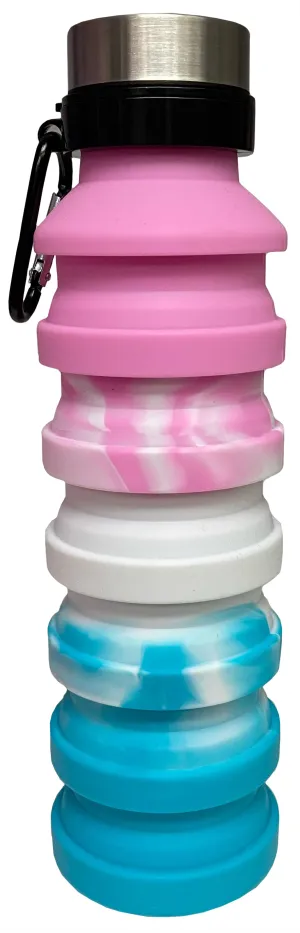 Iscream Pink Ombre Silicone Collapsible Water Bottle
