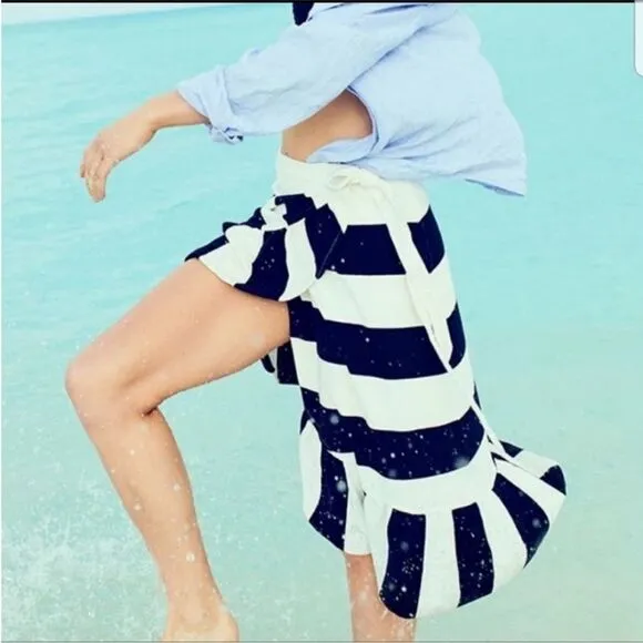 J. Crew rugby knit wrap skirt Navy/ Ivory. Size XS.