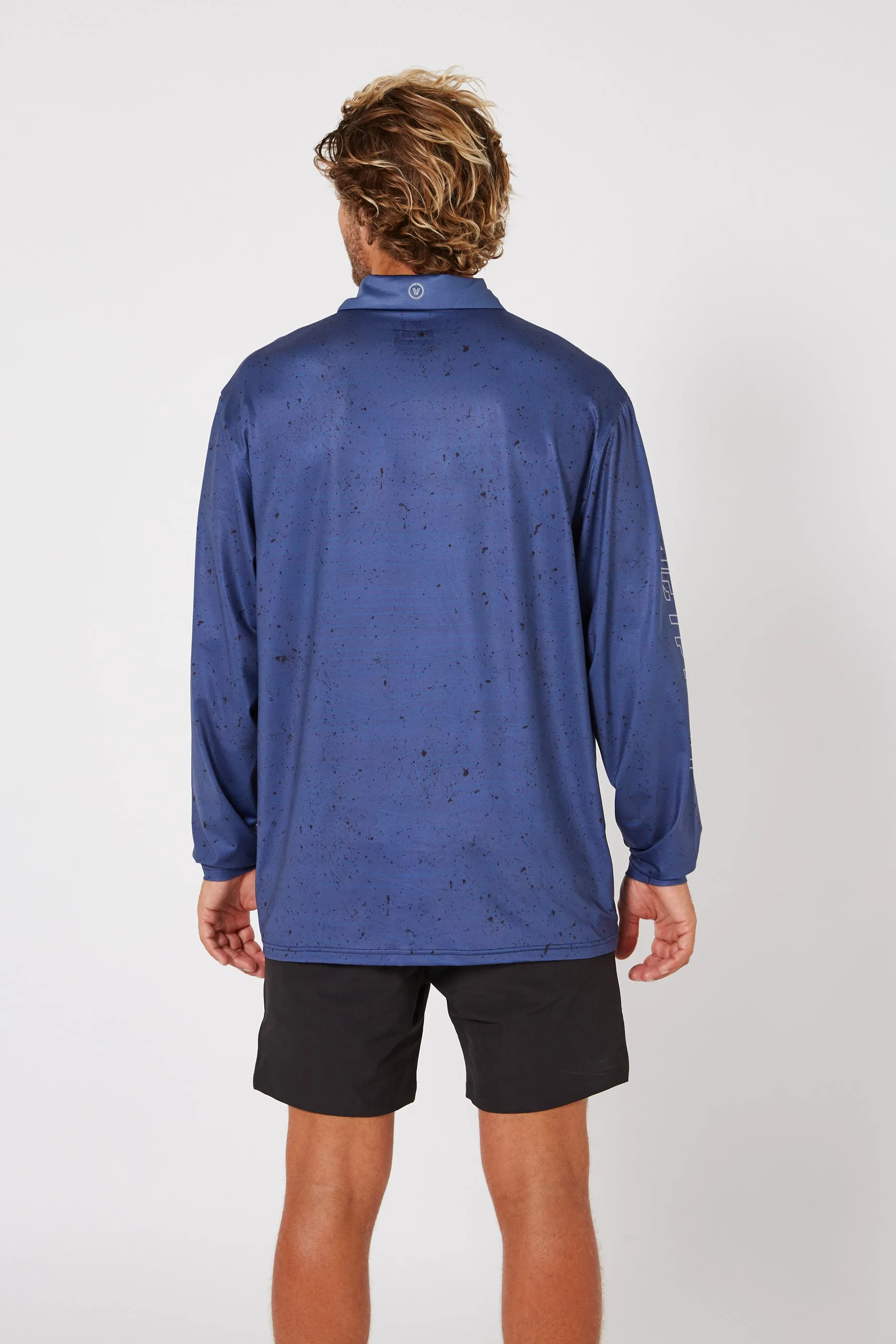 Jetpilot Venture LS Fishing Mens Polo - Navy