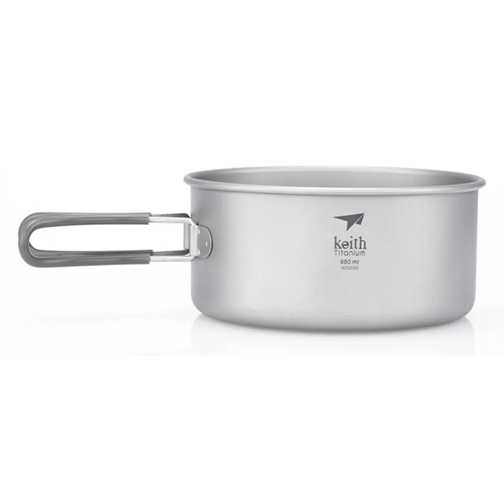 Keith 2 Piece Titanium Pot and Pan Cookset 950ml   600ml