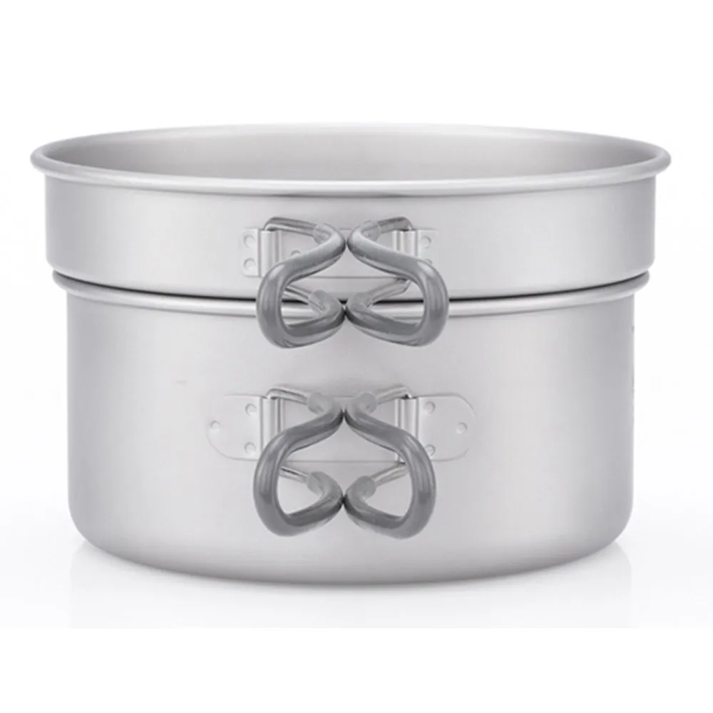 Keith 2 Piece Titanium Pot and Pan Cookset 950ml   600ml