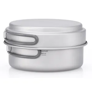 Keith 2 Piece Titanium Pot and Pan Cookset 950ml   600ml